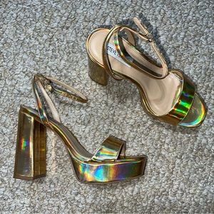 Gold Metallic Steve Madden Heels Sz8